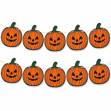 Banderin de Cartulina Halloween Calabaza 2 Mts. - 1