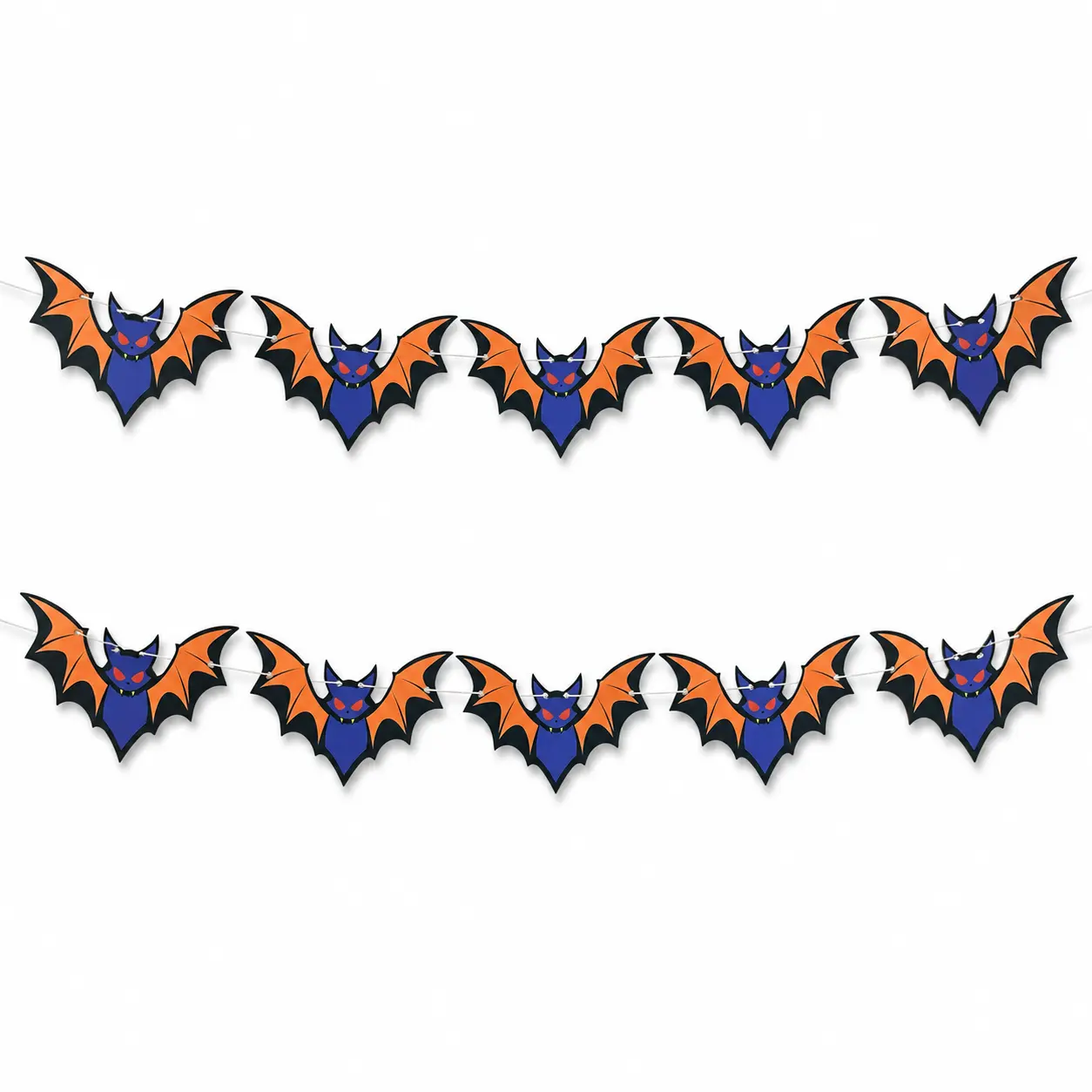 Banderin de Cartulina Halloween Murcielago 2 Mts.