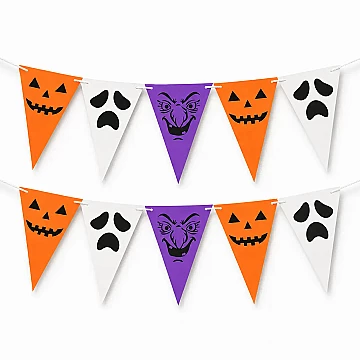 Banderin Triangular de Cartulina Halloween 2 Mts. - 1