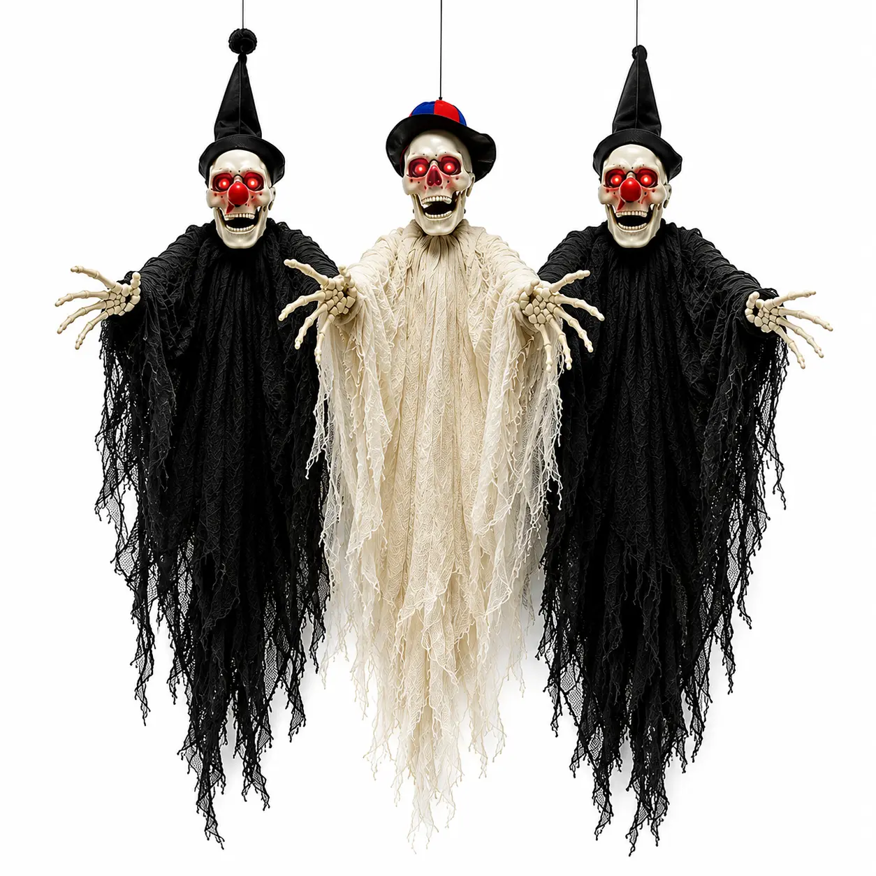 Fantasma Con Sombrero Halloween con Sonido y Luz 90 cm