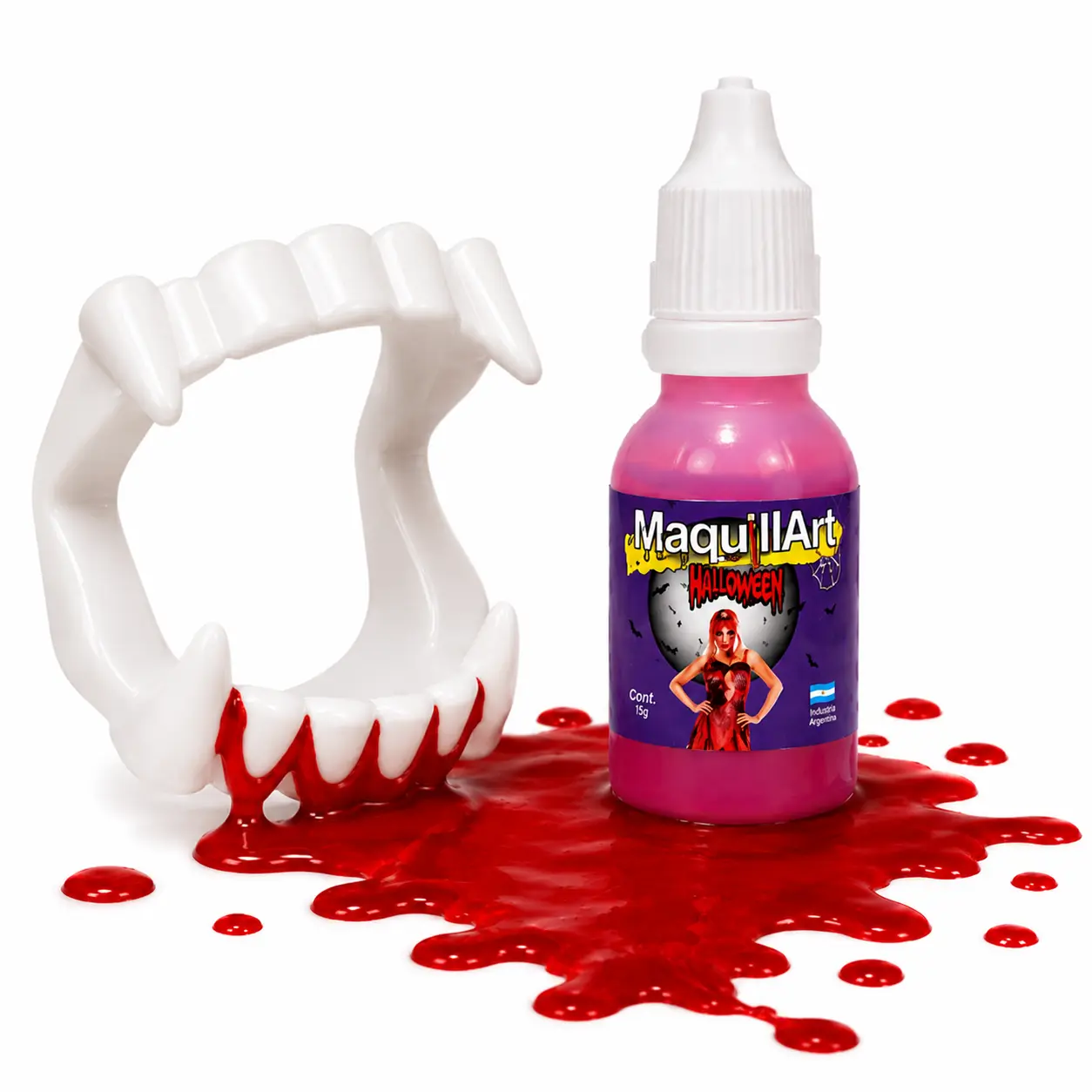 Dientes de Dracula con Sangre