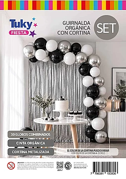 Set Guirnalda Organica Plata y Cortina - 1