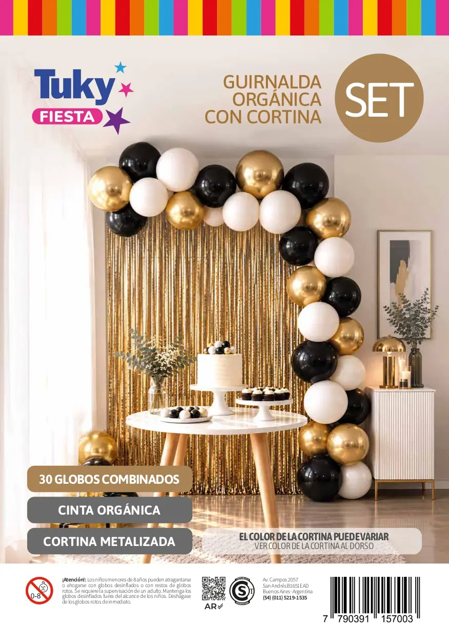 Set Guirnalda Organica Oro y Cortina