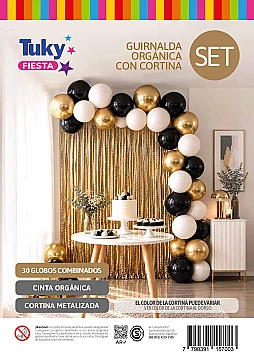 Set Guirnalda Organica Oro y Cortina - 1