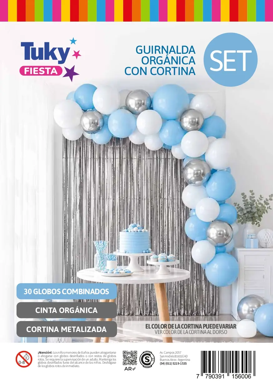 Set Guirnalda Organica Celeste y Cortina