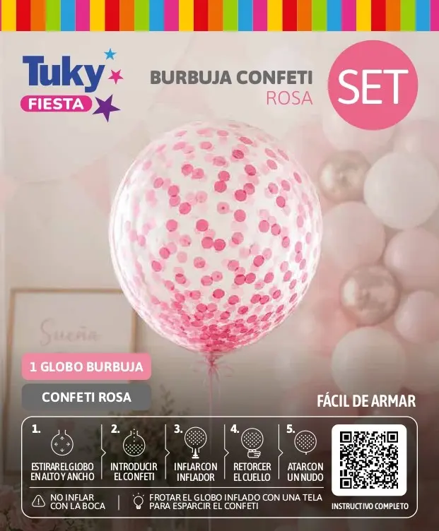 Set Burbuja Confetti Rosa
