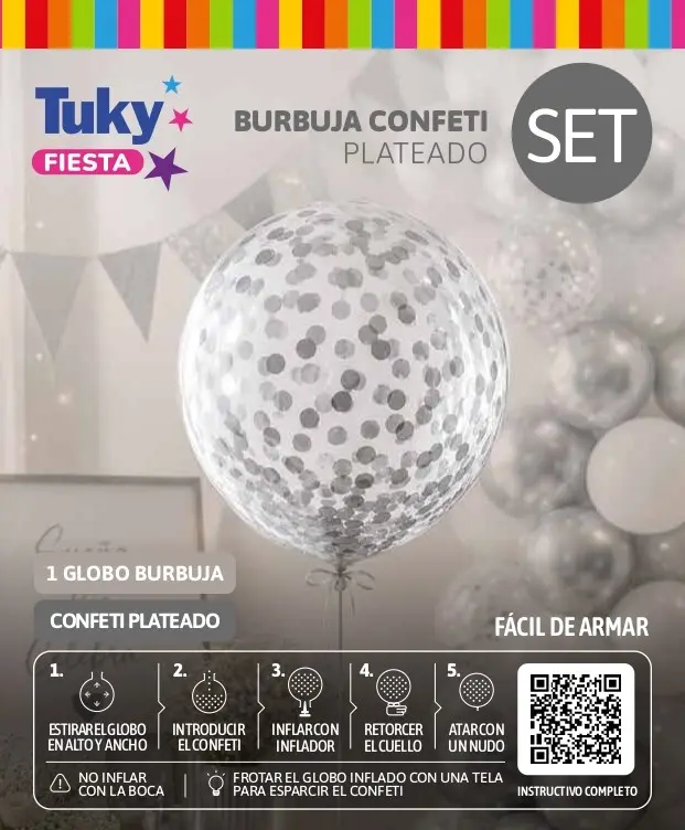 Set Burbuja Confetti Plata