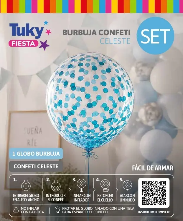 SET Burbuja Confeti Celeste