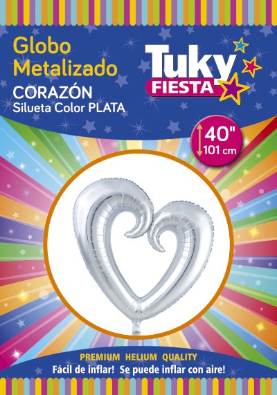 Corazón Plata Contorno