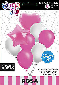 Set De Globos Rosa - 1