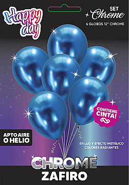 Set De Globos Chrome Zafiro - 1