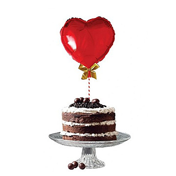 Topper para Torta "F. Cumple" Corazon Rojo - 1