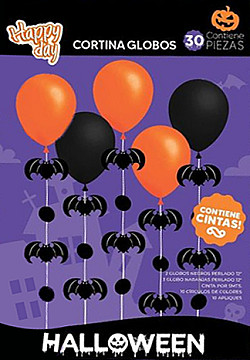 Cortina De Globos Halloween Murcielagos - 1