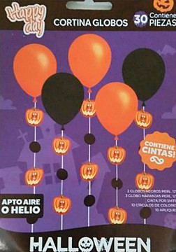 Cortina De Globos Halloween Calabazas - 1